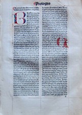 1486 Bíblia quire, 8 folhas, Prólogos, Evangelho de Mateus capítulo s 1 -15 comprar usado  Enviando para Brazil
