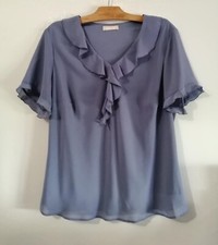 Blouse bleue polyester d'occasion  Bourg-de-Thizy