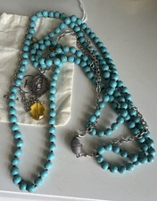 Colar Katia turquesa Howlite contas e corrente de prata tudo está bem fusão de penas comprar usado  Enviando para Brazil