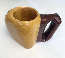 Caneca de madeira rústica primitiva esculpida à mão artista pedra 2 tipos casca de madeira irregular comprar usado  Enviando para Brazil