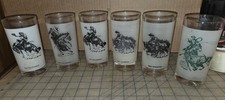 6 VTG. Copos de beber COWBOY HORSE WESTERN fosco temático bola alta RARO, usado comprar usado  Enviando para Brazil