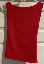 Blusa Zara vermelha sem mangas gola barco tamanho PEQUENO elastano poliamida nova sem etiquetas comprar usado  Enviando para Brazil