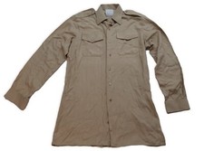 Vintage Combat Camisa Army Fawn / Caqui Beige Vestido Uniforme Largo Mangas 37cm, usado comprar usado  Enviando para Brazil