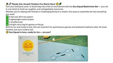 Usado, Conjunto de badminton Sun Squad Deluxe – diversão ao ar livre em família com. Rede, 4 raquetes, bolsa de transporte! comprar usado  Enviando para Brazil