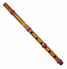 Flauta de bambú natural hecha a mano 14” Bansuri Woodwind instrumento musical escala B segunda mano  Embacar hacia Mexico