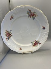 12" Lubiana Polska Porcelanowy talerz / talerz do serwowania Dekoracyjne róże Zwoje Wykończenie na sprzedaż  Wysyłka do Poland