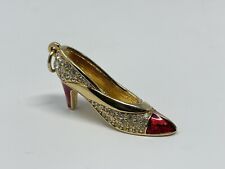 Colgante de zapatos de tacón alto con cristales pavé de cisne Swarovski de colección y esmalte rojo segunda mano  Embacar hacia Argentina