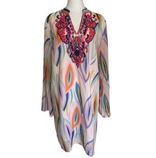 Banana Boat Feminino Padrão de Penas Cobertura de Natação Multicolor Transparente Frisado Tamanho XL comprar usado  Enviando para Brazil