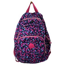 Mochila Kipling rosa folha roxa escola faculdade viagem laptop declaração ousada, usado comprar usado  Enviando para Brazil