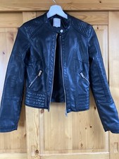 Lederjacke clockhouse schwarz gebraucht kaufen  Baienfurt