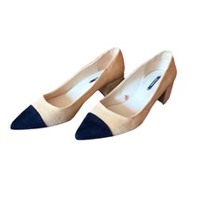 Sapato ZARA Feminino Tamanho 38 Bege Camelo Salto Baixo Apontado 1036 comprar usado  Enviando para Brazil