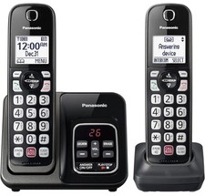 Contestador automático inalámbrico Panasonic KX-TGD832M 2 teléfonos negro metálico segunda mano  Embacar hacia Mexico