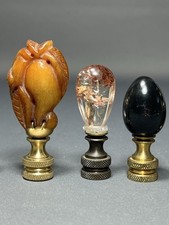 Lote de peças de acabamentos de metal obsidiana preta cristal jadita vintage para lâmpadas, usado comprar usado  Enviando para Brazil