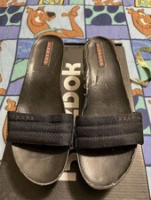 Prada Sport Couro Patente Plataforma Slides Tamanho 5.5 Vintage Anos 90 Y2K Luxo Wedge comprar usado  Enviando para Brazil