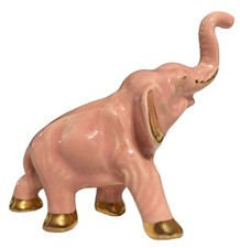 Estatueta de elefante rosa vintage tronco acabamento dourado boa sorte positiva MCM 4 polegadas comprar usado  Enviando para Brazil