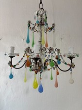 ~Lustre francês arco-íris pastel confete cores doces gotas opalinas, c 1920~ comprar usado  Enviando para Brazil