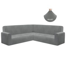 Velvet shaped sectional for sale  Ashford