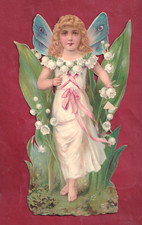 Rare Très Grand Chromo Decoupis  Magnifique Bébé Fille Papillon  Tenue De Muguet comprar usado  Enviando para Brazil
