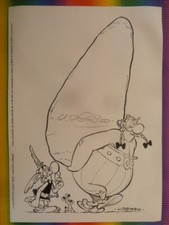 Albert Uderzo (USA), Karikaturist Asterix, Zeichnung gedruckt Unterschrift orgin comprar usado  Enviando para Brazil