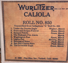 Wurlitzer caliola roll for sale  Hillsboro