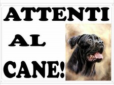 POSTER LOCANDINA QUADRO ADESIVO - ATTENTI AL CANE DOGO ROTTWEILER PITBULL  comprar usado  Enviando para Brazil