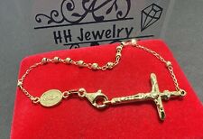 Pulseira de corrente de rosário de ouro amarelo 18K com miçangas, usado comprar usado  Enviando para Brazil