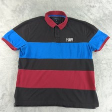 Camisa polo masculina Tommy Hilfiger XL preta azul vermelha H85 stretch rugby colorblock comprar usado  Enviando para Brazil