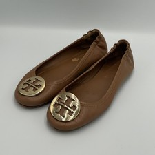 Sapato de balé Tory Burch couro bronzeado dourado tamanho 6 slip on comprar usado  Enviando para Brazil