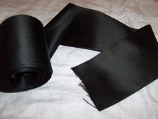 Antiga/1910-20 NOS Preta Dbl-Faced Seda Cetim FITA 4" x 3 1/2 Jardas REVERSÍVEL, usado comprar usado  Enviando para Brazil