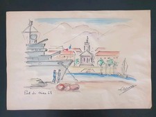 Tableau ancien. aquarelle d'occasion  Saint-Quentin-Fallavier