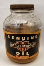 Usado, Jarro de óleo pesado regular vintage 1940's WW2 Harley-Davidson vidro um quarto 105 comprar usado  Enviando para Brazil