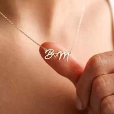Usado, Pingente de coração personalizado duas letras iniciais colar presente de amor comprar usado  Enviando para Brazil