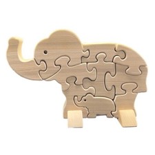 Quebra-cabeça de elefante 3D suportes de madeira natural quarto infantil bebê mãe comprar usado  Enviando para Brazil