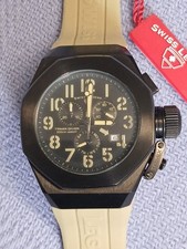 Relógio masculino Swiss Legend Trimix cronógrafo bege e preto 44mm nova bateria , usado comprar usado  Enviando para Brazil