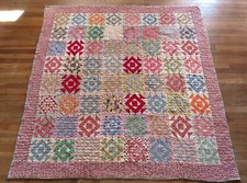 Colcha antiga 1920s costurada à mão 5 spi saco de alimentação Shoo Fly variação 74x74 comprar usado  Enviando para Brazil