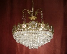 LUSTRE DE TETO CRISTAL CHUMBO STRASS MÉDIO 3 LUMINÁRIAS USADAS 16 ⌀ comprar usado  Enviando para Brazil