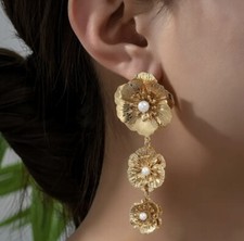 Flower pearl earrings for sale  Dobbs Ferry