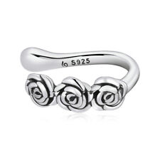 Bamoer 925 Sterling Silver Rose Flor Brincos Ear Cuff Presente Festa Casamento, usado comprar usado  Enviando para Brazil