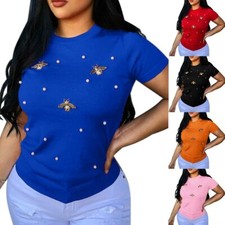 Blusas De Mujer Camisas Moda Blusa Elegante Casual Manga Corta Nueva Camisa Tops, usado comprar usado  Enviando para Brazil