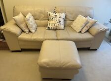 Comfortable cream leather for sale  BECKENHAM