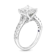 Anel de noivado de prata 925 Vera Wang Love corte princesa diamante criado em laboratório 1,5 ct comprar usado  Enviando para Brazil