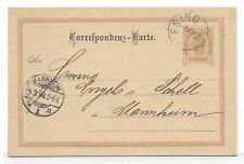 Znaczki, Austria, całostki, karta korespondencyjna 1898, leasing- Mannheim na sprzedaż  Wysyłka do Poland