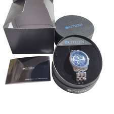 Relógio de pulso Citizen Eco Drive WR 100 masculino prata e azul com caixa comprar usado  Enviando para Brazil