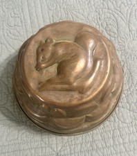 Molde antigo vintage de cobre "esquilo" gelatina ~ bolo 8" com gancho para cabide de parede, usado comprar usado  Enviando para Brazil