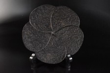 Usado, U3662: Escultura japonesa de pétala de ferro incrustada de prata PLACA/PRATO, automático comprar usado  Enviando para Brazil
