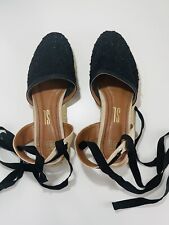 Sapatos de alpargatas de lona respirável preta Santa Lolla tiras de tornozelo de algodão, usado comprar usado  Enviando para Brazil