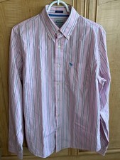 Camisa masculina Abercrombie & Fitch listrada rosa manga longa com botões GG 100% algodão comprar usado  Enviando para Brazil