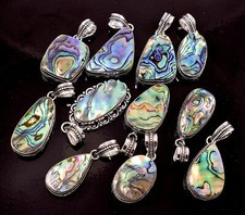 Usado, Venda a granel! Pingentes feitos à mão de pedra preciosa folheados a prata 925 com concha Abalone comprar usado  Enviando para Brazil
