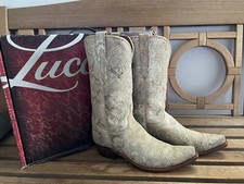 Lucchese 10 Pedra de Camurça Estampa de Cobra Píton Casamento de Cowboy Ocidental Cowgirl comprar usado  Enviando para Brazil