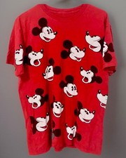Camiseta Disney Mickey Mouse Masculina Grande Rostos Vermelhos Estampa Total Y2K, usado comprar usado  Enviando para Brazil